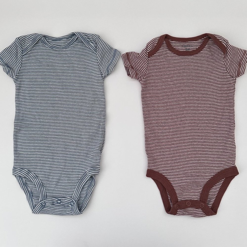 Baby 2 Pack Striped Short Sleeve Bodysuits onesie